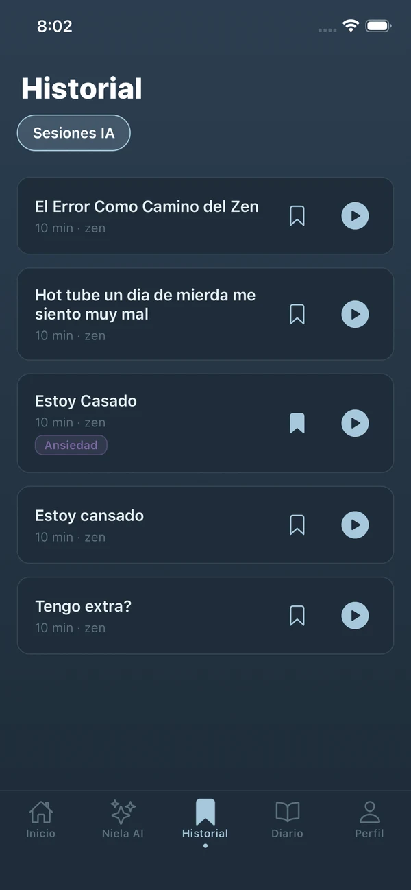 Tu biblioteca de sesiones